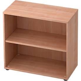Regal TOPAS LINE, 2 Ordnerhöhen, B 800 mm, Nussbaum-Dekor