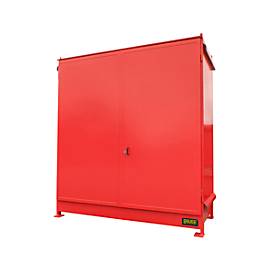 Regalcontainer BAUER CEN 29-2 IBC, Stahl, Doppelflügeltor, B 3175 x T 1480 x H 3445 mm, rot