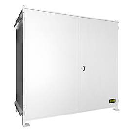 Regalcontainer BAUER CEN 29-2, Stahl, Doppelflügeltor, B 3175 x T 1480 x H 2980 mm, weiß