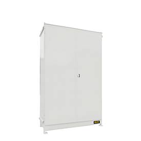 Regalcontainer BAUER CEN 29-3 IBC, Stahl, Doppelflügeltor, B 3275 x T 1500 x H 4965 mm, weiß