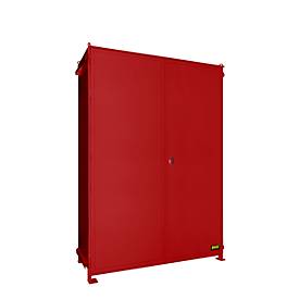 Regalcontainer BAUER CEN 29-3, Stahl, Doppelflügeltor, B 3275 x T 1500 x H 4415 mm, rot