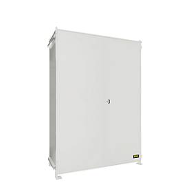 Regalcontainer BAUER CEN 29-3, Stahl, Doppelflügeltor, B 3275 x T 1500 x H 4415 mm, weiß