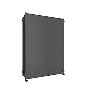 Regalcontainer BAUER CEN 29-3, Stahl, Doppelflügeltor, B 3565 x T 1585 x H 4370 mm, grau