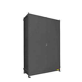 Regalcontainer BAUER CEN 33-3 IBC, Stahl, Doppelflügeltor, B 3895 x T 1585 x H 4995 mm, grau