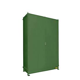 Regalcontainer BAUER CEN 33-3 IBC, Stahl, Doppelflügeltor, B 3895 x T 1585 x H 4995 mm, grün