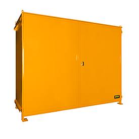 Regalcontainer BAUER CEN 36-2, Stahl, Doppelflügeltor, B 3915 x T 1480 x H 3145 mm, orange