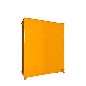 Regalcontainer BAUER CEN 36-3, Stahl, Doppelflügeltor, B 3910 x T 1500 x H 4550 mm, orange