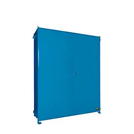 Regalcontainer BAUER CEN 36-3, Stahl, Doppelflügeltor, B 4195 x T 1585 x H 4535 mm, blau