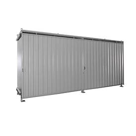 Regalcontainer BAUER CEN 59-2, Stahl, Schiebetor, B 6245 x T 1550 x H 2980 mm, grau