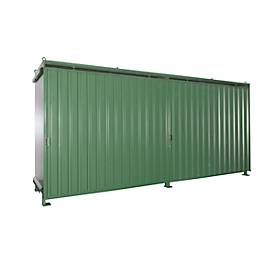 Regalcontainer BAUER CEN 59-2, Stahl, Schiebetor, B 6255 x T 1550 x H 2980 mm, grün