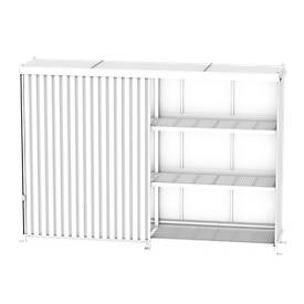 Regalcontainer BAUER CEN 59-3, Stahl, Schiebetor, B 6345 x T 1550 x H 4415 mm, blau