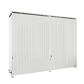 Regalcontainer BAUER CEN 59-3, Stahl, Schiebetor, B 6345 x T 1550 x H 4415 mm, weiß