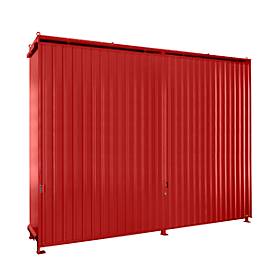 Regalcontainer BAUER CEN 59-3, Stahl, Schiebetor, B 6540 x T 1600 x H 4415 mm, rot