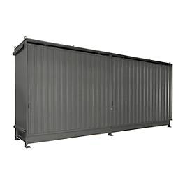 Regalcontainer BAUER CEN 65-2 IBC, Stahl, Schiebetor, B 6915 x T 1550 x H 3445 mm, grau