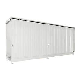 Regalcontainer BAUER CEN 65-2 IBC, Stahl, Schiebetor, B 6915 x T 1550 x H 3445 mm, weiß