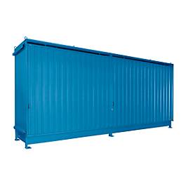 Regalcontainer BAUER CEN 65-2 IBC, Stahl, Schiebetor, B 7100 x T 1550 x H 3465 mm, blau