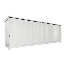 Regalcontainer BAUER CEN 75-2, Stahl, Schiebetor, B 7615 x T 1550 x H 3145 mm, weiß