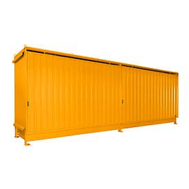 Regalcontainer BAUER CEN 75-2, Stahl, Schiebetor, B 7800 x T 1550 x H 3150 mm, orange