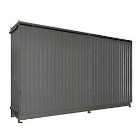 Regalcontainer BAUER CEN 75-3, Stahl, Schiebetor, B 7800 x T 1550 x H 4545 mm, grau