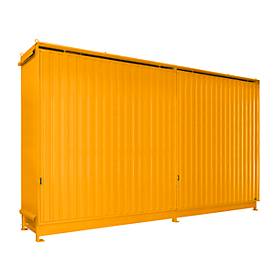 Regalcontainer BAUER CEN 75-3, Stahl, Schiebetor, B 7800 x T 1550 x H 4545 mm, orange