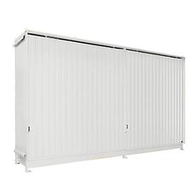 Regalcontainer BAUER CEN 75-3, Stahl, Schiebetor, B 7800 x T 1550 x H 4545 mm, weiß