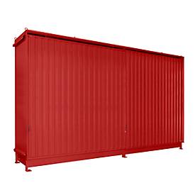 Regalcontainer BAUER CEN 75-3, Stahl, Schiebetor, B 7800 x T 1550 x H 4550 mm, rot