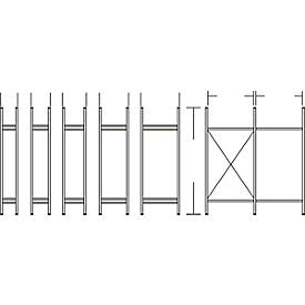 Regalrahmen WR 3000, Tiefe wahlweise 400 bis 800 mm, Höhe 1960 mm