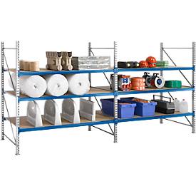 Regalsystem WR 600, Anbaufeld, Traverse verzinkt, mit 4 Ebenen, 3000 x 2200 x 1050 mm