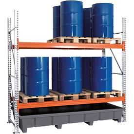 Regalwanne, Polyethylen, unterfahrbar, chemikalienbeständig, Korrosionsschutz, 480 l Volumen