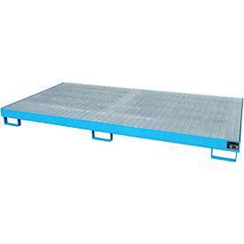 Regalwanne Typ RW/GR 2700-1, mit Gitterrost, blau RAL5012