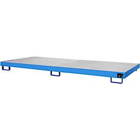 Regalwanne Typ RW/GR 3300-1, mit Gitterrost, blau RAL5012
