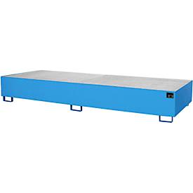 Regalwanne Typ RW/GR 3600-3, mit Gitterrost, blau RAL5012
