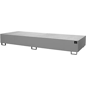 Regalwanne Typ RW/GR 3600-3, mit Gitterrost, grau RAL7005