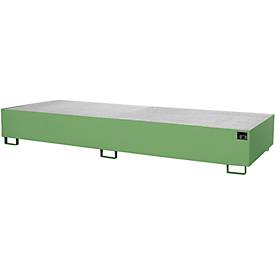 Regalwanne Typ RW/GR 3600-3, mit Gitterrost, grün RAL6011