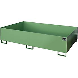 Regalwanne Typ RW/RW 2200-2, ohne Gitterrost, grün RAL6011