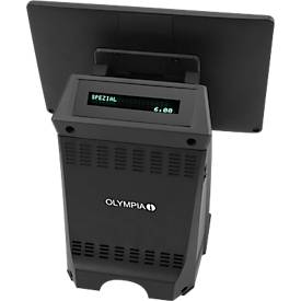 Registrierkasse Olympia T210, Android 11, 50 Nutzer, 10″ Display, USB-A/LAN/Kassenladen-Port, Thermodruck, ohne Schublade, schwarz