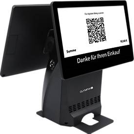 Registrierkasse Olympia T215DK, Android 11, 50 Nutzer, 10″ Display, USB-A/LAN/Kassenladen-Port, Thermodruck, ohne Schublade, schwarz