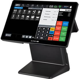Registrierkasse Olympia T400DK, Android 11, 100 Nutzer, 10/15,6″ Display, USB-A/LAN/Kassenladen-Port, Thermodruck, abschließbar, ohne Schublade, schwarz