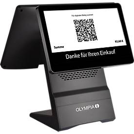 Registrierkasse Olympia T400DK, Android 11, 100 Nutzer, 10/15,6″ Display, USB-A/LAN/Kassenladen-Port, Thermodruck, abschließbar, ohne Schublade, schwarz