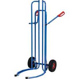 Reifenkarre Fetra 2035A, bis 200 kg, für bis zu 8 Reifen mit Ø 450-860 mm, Luftbereifung, H 1510 mm, Stahl, brillantblau