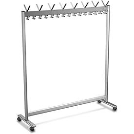 Reihen-Garderobenständer, Leichtmetall, 1560 mm breit, ohne Schirmhalterung