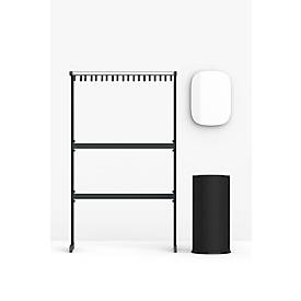 Reihengarderobe Functionals TERTIO EV2, freistehend, 19 Haken, B 1000 mm, Aluminium/Stahl/Kunststoff, silber-dunkelgrau