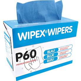 Reinigungstücher WIPEX®-WIPERS, Z-Faltung, universell in der Industrie einsetzbar, Tuchgröße ca. 230 x 420 mm, blau, Box mit 125 Tüchern