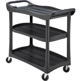 Reinigungswagen Pure 3 Etagen, Servicewagen für Büro/Hotel/Pflege, hygienische Flächen, leicht zu reinigen, leiser Lauf