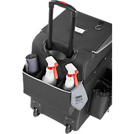 Reinigungswagen Rubbermaid® Quick Cart Groß, 60 l, Außentaschen, Reißverschlusstasche & Innenfächer, Teleskopgriff, wasser-/ölresistent, Teflon®