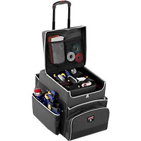 Reinigungswagen Rubbermaid® Quick Cart Klein, 30 l, Außentaschen, Reißverschlusstasche & Innenfächer, Teleskopgriff, wasser-/ölresistent, Teflon®