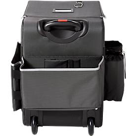 Reinigungswagen Rubbermaid® Quick Cart Medium, 40 l, Außentaschen, Reißverschlusstasche & Innenfächer, Teleskopgriff, wasser-/ölresistent, Teflon®