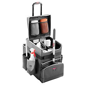 Reinigungswagen Rubbermaid® Quick Cart Medium, Außentaschen, Reißverschlusstasche & Innenfächer, Teleskopgriff, bis 18 kg, wasser-/ölresistent, Teflon®