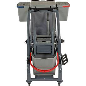 Reinigungswagen Sprintus CombiX XL, 4 Eimer/55 l insg., Müllsackhalterung, für Innenbereich, grau