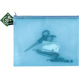 Reißverschlussbeutel FolderSys, A4, Stärke 0,20 mm, B 357 x H 272 mm, PVC-freie Folie, blau-transparent
